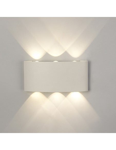 Applique murale extérieure LED Arcs Mantra blanc arena 6W IP54 aluminium cristal
