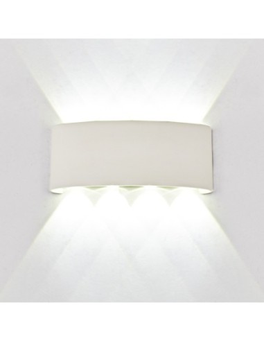 Applique murale extérieure LED Arcs Mantra blanc arena 8W IP54 design aluminium cristal