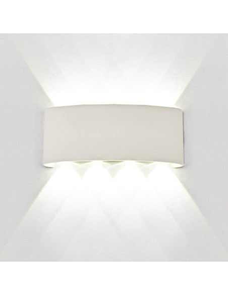 Applique murale extérieure LED Arcs Mantra blanc arena 8W IP54 design aluminium cristal