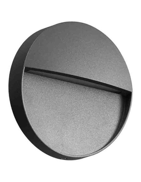 Applique murale extérieure LED Baker gris oscuro 3W IP54 compacte ronde