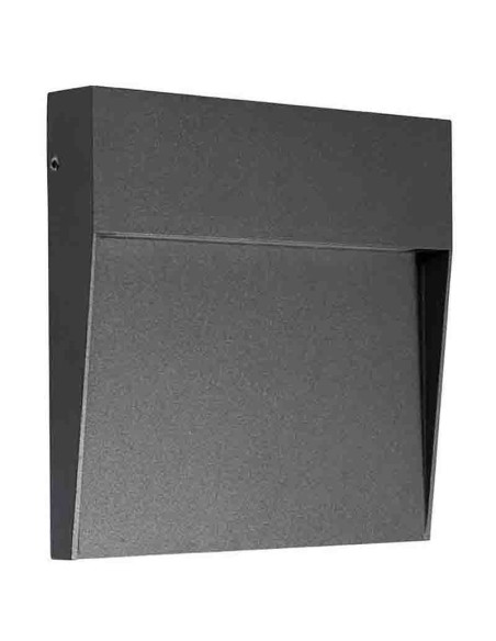 Applique murale extérieure LED Baker gris oscuro 6W IP54 carré extra-plat design moderne