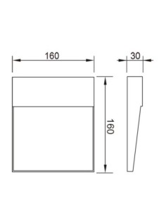 Applique murale extérieure LED Baker gris oscuro 6W IP54 carré extra-plat design moderne 2