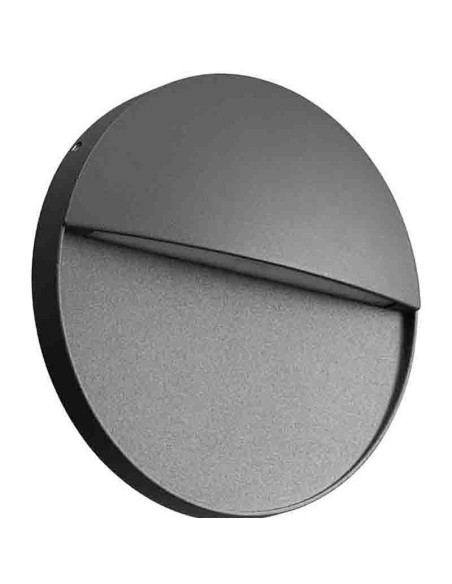 Applique murale extérieure LED Baker gris oscuro 6W IP54 ronde extra-plate