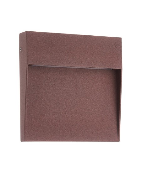 Applique murale extérieure LED Baker Mantra corten 6W IP54 design carré extra-plat