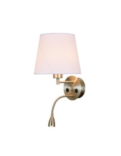 Applique murale Caicos blanc nickel satiné textile moderne