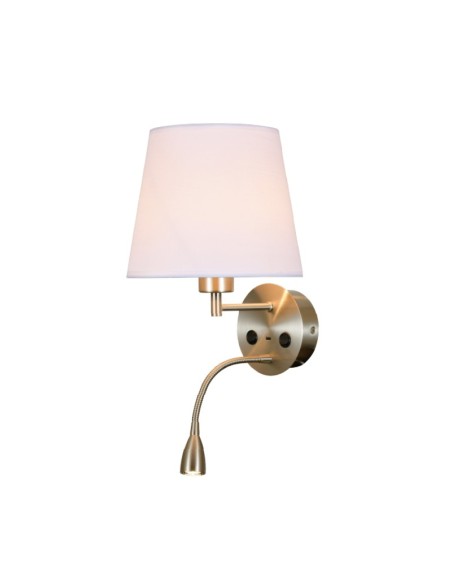Applique murale Caicos blanc nickel satiné textile moderne