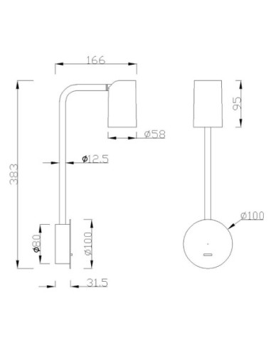 Détail applique SAL diffuseur blanc lumière douce GU10 intérieur moderne