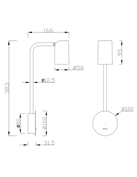 Détail applique SAL diffuseur blanc lumière douce GU10 intérieur moderne