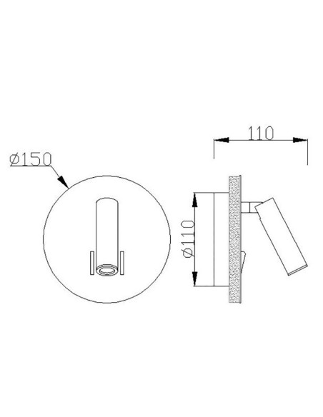 Détail applique CAYMAN diffuseur acrylique lumière douce 3000K 620 lumens