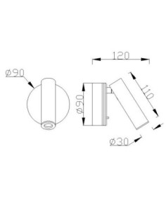 Applique murale LED PREA noir Mantra 3W design moderne 2