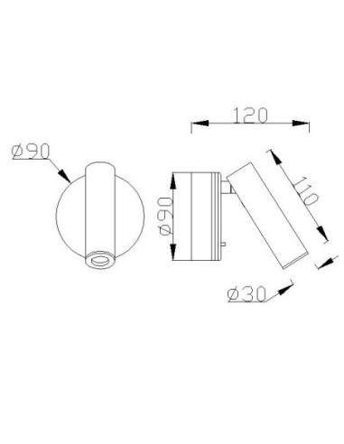 Luminaire mural LED noir PREA Mantra éclairage intérieur 3000K