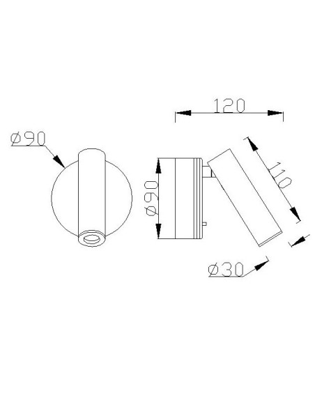 Luminaire mural LED noir PREA Mantra éclairage intérieur 3000K