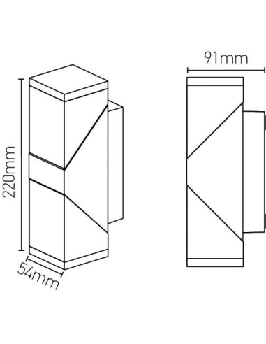 Applique murale Led étanche orientable haut-bas Elypte carrée - Girard Sudron Leluminaireled.com