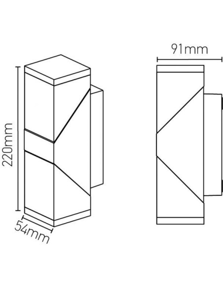 Applique murale Led étanche orientable haut-bas Elypte carrée - Girard Sudron Leluminaireled.com