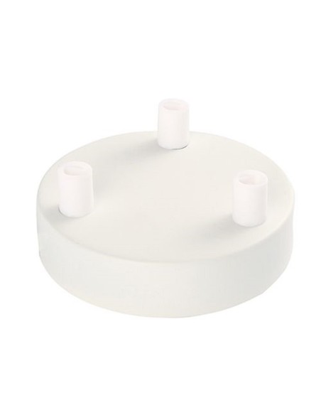 Rosace de plafond ronde métal blanc 3 sorties pour câble 6 mm - Girard-Sudron Leluminaireled.com
