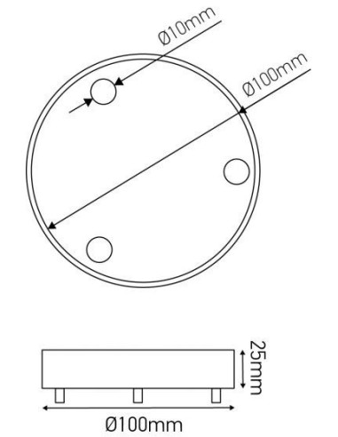 Rosace de plafond ronde métal blanc 3 sorties pour câble 6 mm - Girard-Sudron Leluminaireled.com