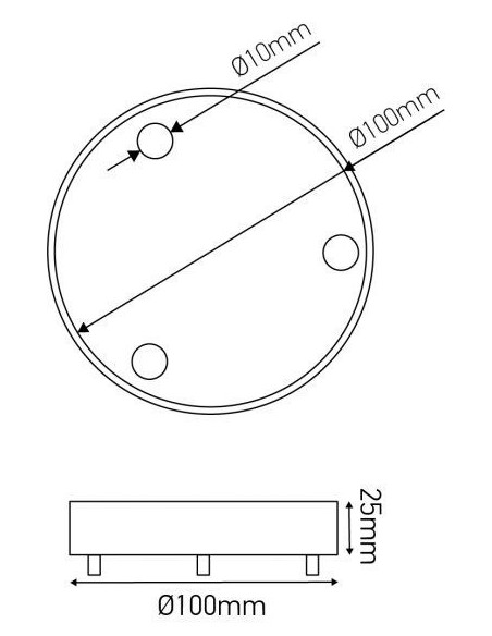 Rosace de plafond ronde métal cuivré 3 sorties pour câble 6 mm - Girard-Sudron Leluminaireled.com