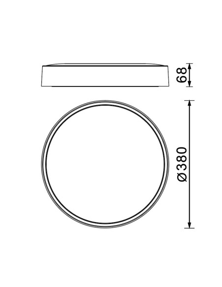 Détail plafonnier LED Cumbuco II 30W blanc lumière réglable CCT