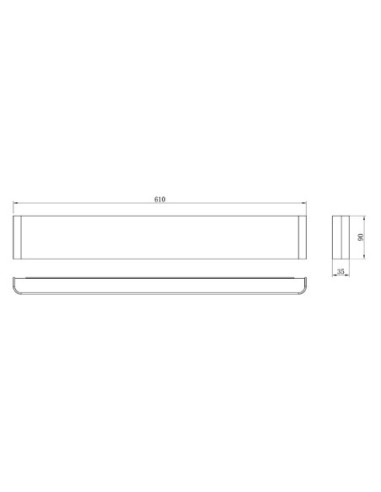 Détail applique EGEO Mantra aluminium blanc finition 20W LED 4000K