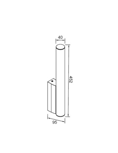 Détail applique Antiga Mantra finition noire diffuseur PS éclairage 4000K IP44