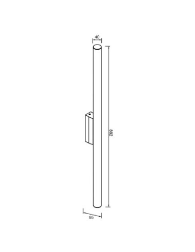 Détail applique Antiga Mantra finition Noir éclairage salle de bain 4000K