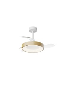 Ventilateur Diam.91 Dim. 45W 3000/5000K Blanc et Bois - Mantra- Niseko fan S