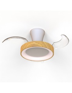 Ventilateur Diam.33 cm Dim. 25W 2700/5000K Bois - Mantra - Niseko fan XS