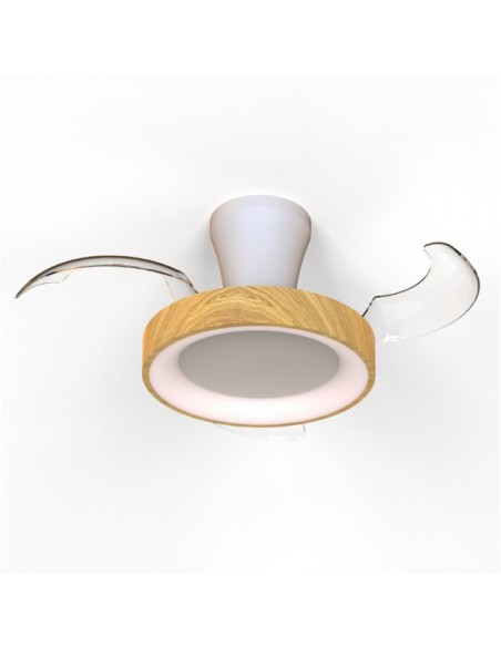 Ventilateur Diam.33 cm Dim. 25W 2700/5000K Bois - Mantra - Niseko fan XS