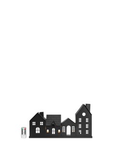 Décoration Wells Markslojd forme maison noir mat avec bougies LED rechargeables