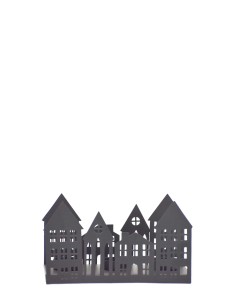 Décoration Wells Markslojd forme maison noir mat avec bougies LED rechargeables