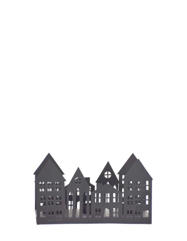 Décoration Wells Markslojd forme maison noir mat avec bougies LED rechargeables