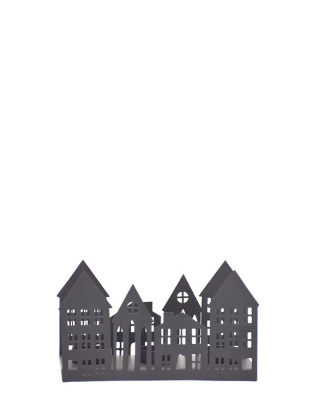 Décoration Wells Markslojd forme maison noir mat avec bougies LED rechargeables