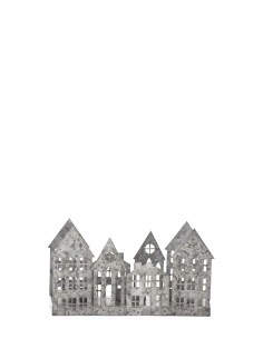 Décoration York Markslojd zinc antique forme maisons avec bougies LED à piles