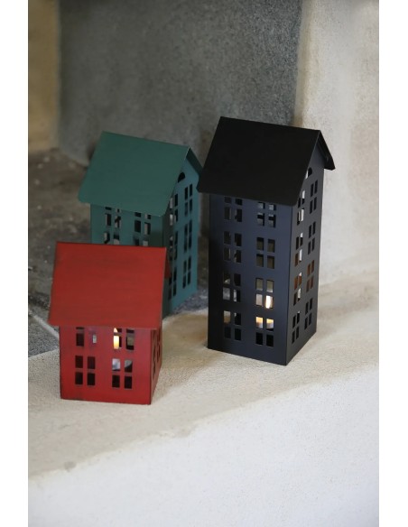 Ensemble maisons LED Norton décoration intérieure colorée étagère ou fenêtre