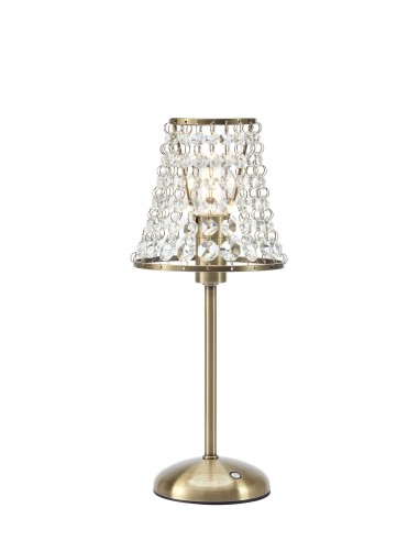 Lampe de table Liora Markslojd laiton antique cristal design rechargeable LED