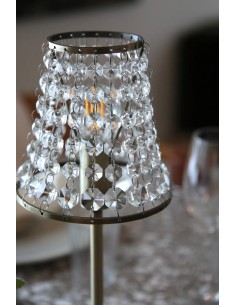 Lampe de table Liora Markslojd laiton antique cristal design rechargeable LED 2