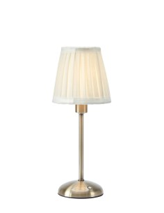 Lampe de table Anno Markslojd laiton antique abat-jour tissu plissé LED rechargeable