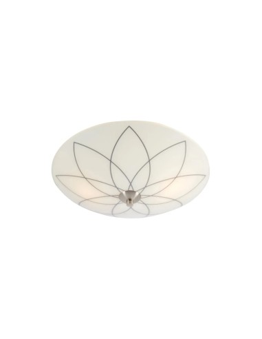 Détail plafonnier Lia motif décoratif noir diffusion lumière douce plafond