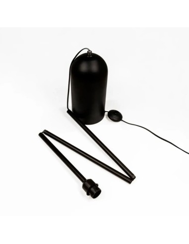 Lampadaire Led noir en bois clair Diam. 50 cm - Atelier Loupiote - Mini Néo