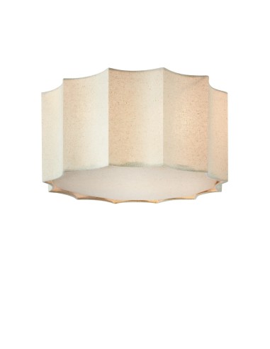 Plafonnier Olea Markslojd abat-jour lin beige ondulé design floral plafond