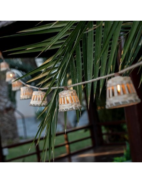Guirlande lumineuse  étanche 10 ampoules cordon jute Aurora - New Garden Leluminaireled.com