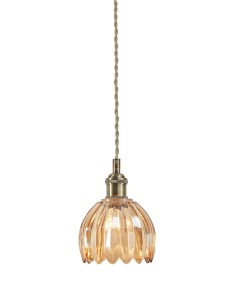 Suspension Gota Markslojd verre ambré laiton antique lampe de fenêtre design