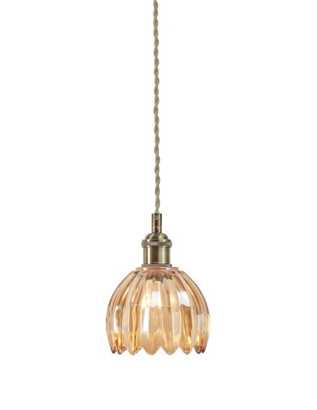 Suspension Gota Markslojd verre ambré laiton antique lampe de fenêtre design