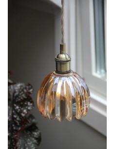 Suspension Gota Markslojd verre ambré laiton antique lampe de fenêtre design 2