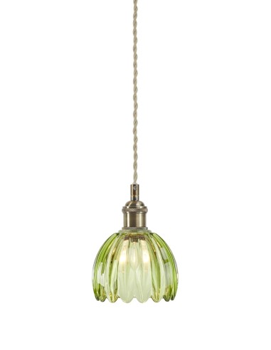 Suspension Gota Markslojd verre vert laiton antique lampe de fenêtre design