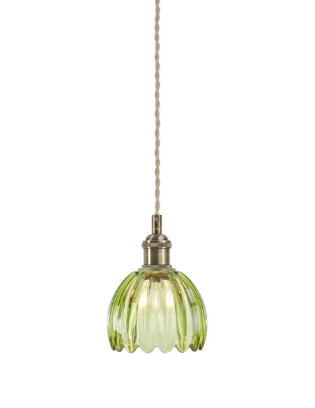 Suspension Gota Markslojd verre vert laiton antique lampe de fenêtre design