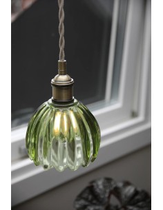 Suspension Gota Markslojd verre vert laiton antique lampe de fenêtre design 2