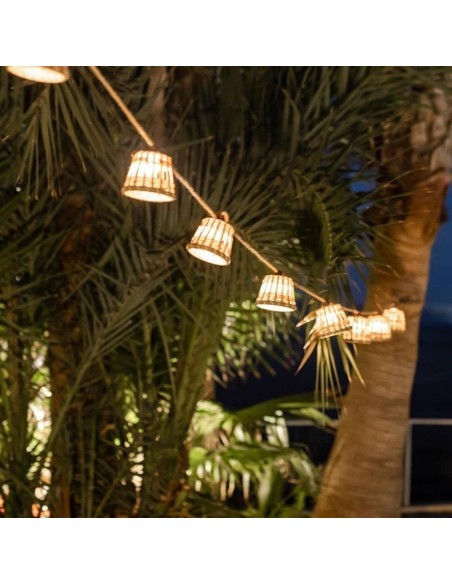 Guirlande lumineuse  étanche 10 ampoules cordon jute Aurora - New Garden Leluminaireled.com