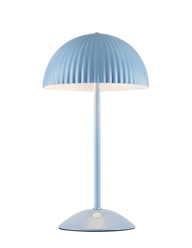 Lampe de table Zin Markslojd métal bleu abat-jour plissé design coloré