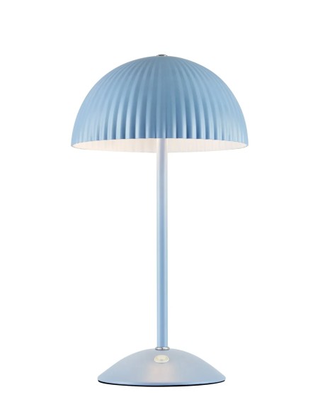 Lampe de table Zin Markslojd métal bleu abat-jour plissé design coloré